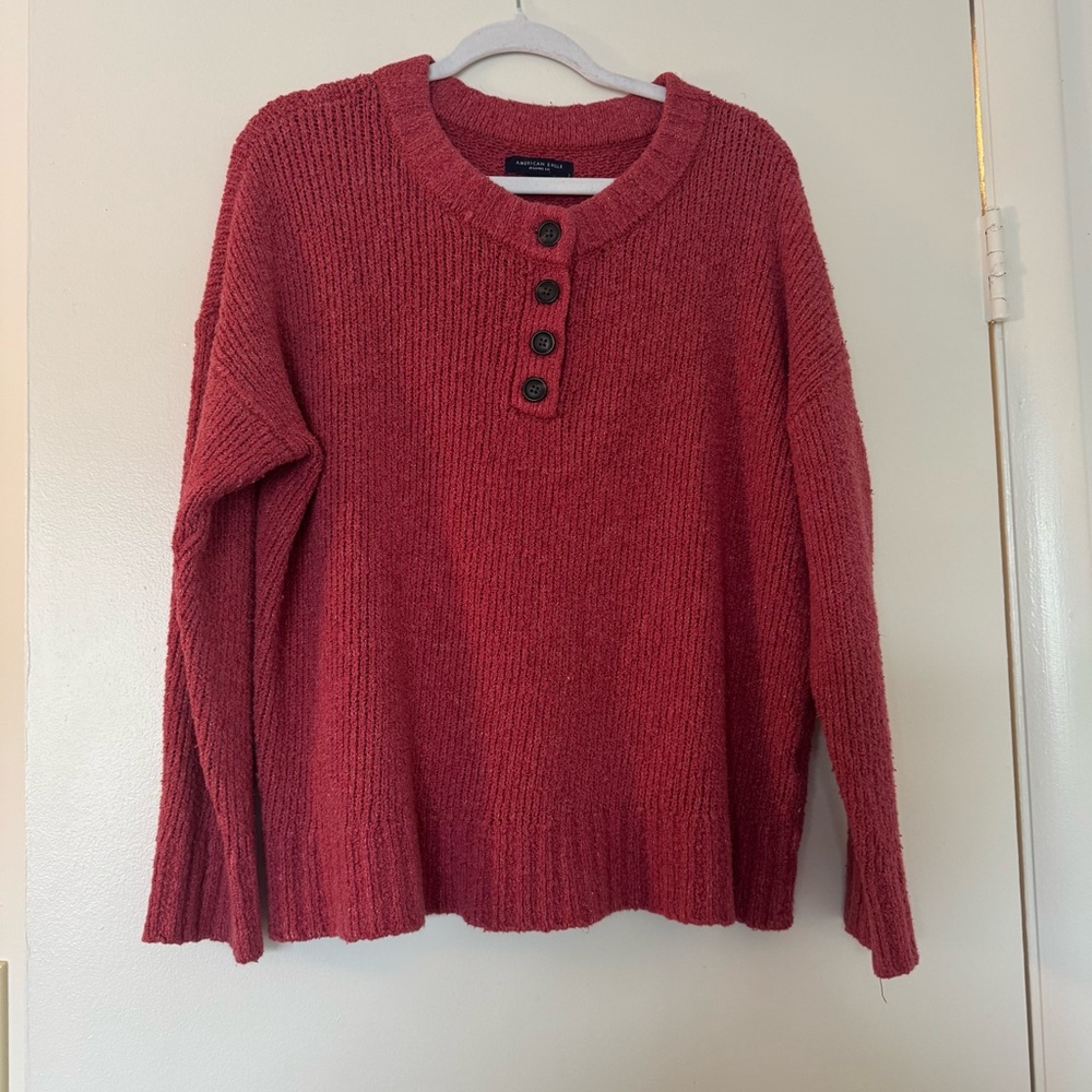 American Eagle Outfitters Red Crew Neck Sweater